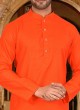 Orange Kurta Pajama In Cotton